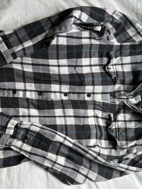 Matix Black, White & Blue Plaid Button-Down Shirt